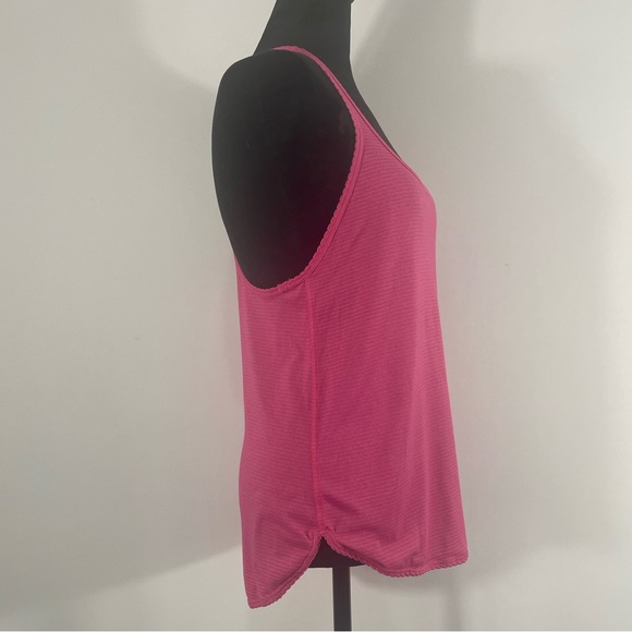 Lululemon Pink Stripped, Racerback Tank, Scallop hem, Size Small - Picture 7 of 10